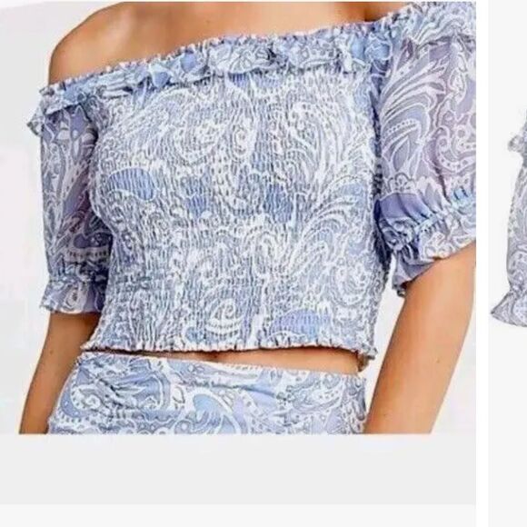 Express Smocked Off The Shoulder Top - Picture 1 of 5